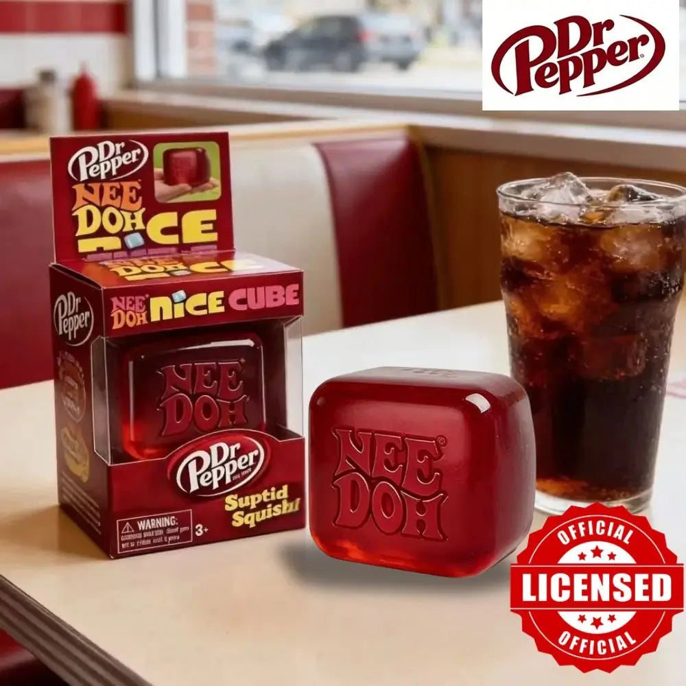 Dr Pepper x NeeDoh Nice Cube Squishy Soft Sensory Fidget Toy Stress Relief Anxiety Relief for Adults and Kids