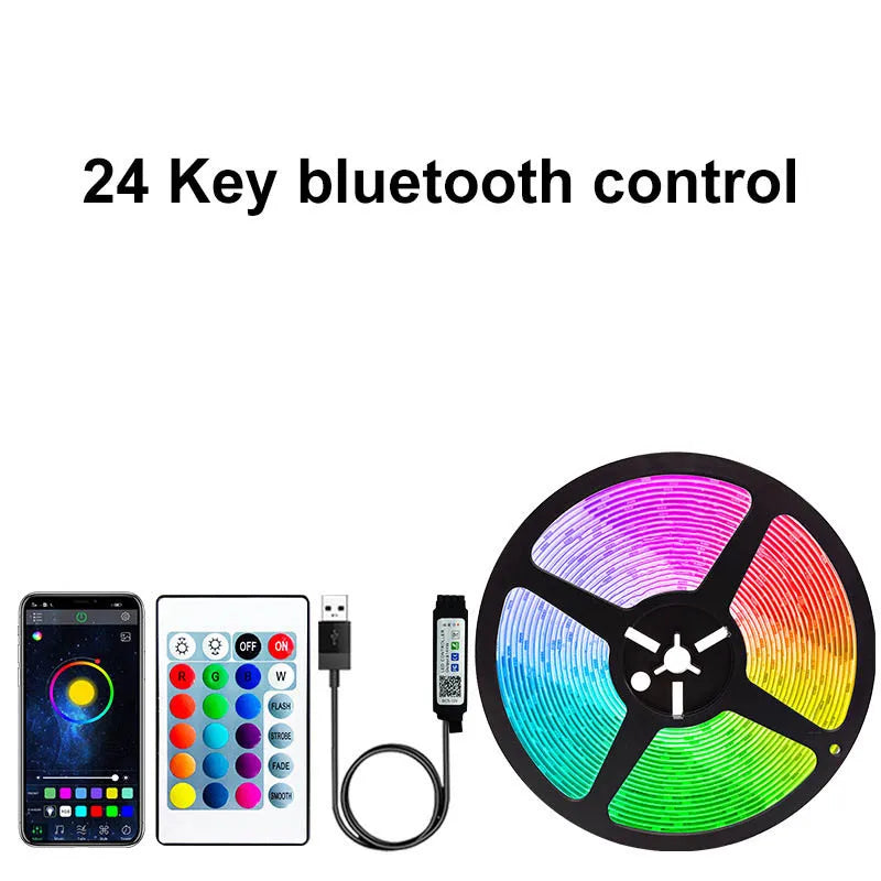 LED Strip Light Bluetooth 3/5/10M 2835 SMD 5V RGB Lights Flexible LED Lamp Tape Ribbon Self-adhesive TV Desktop Diode Decoration