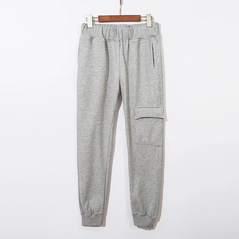 European Style Casual Sweatpants Multiple Pockets Functional Fashion Ankle Length Trousers Joggers Streetwear glasses lens Pants