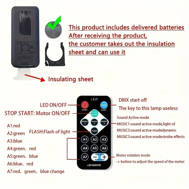 Galaxy Starry Sky Projector LED Night Light 7 Modes DMX Sound Activated 5V USB Rechargeable With Remote For Kids Room Decor Gift