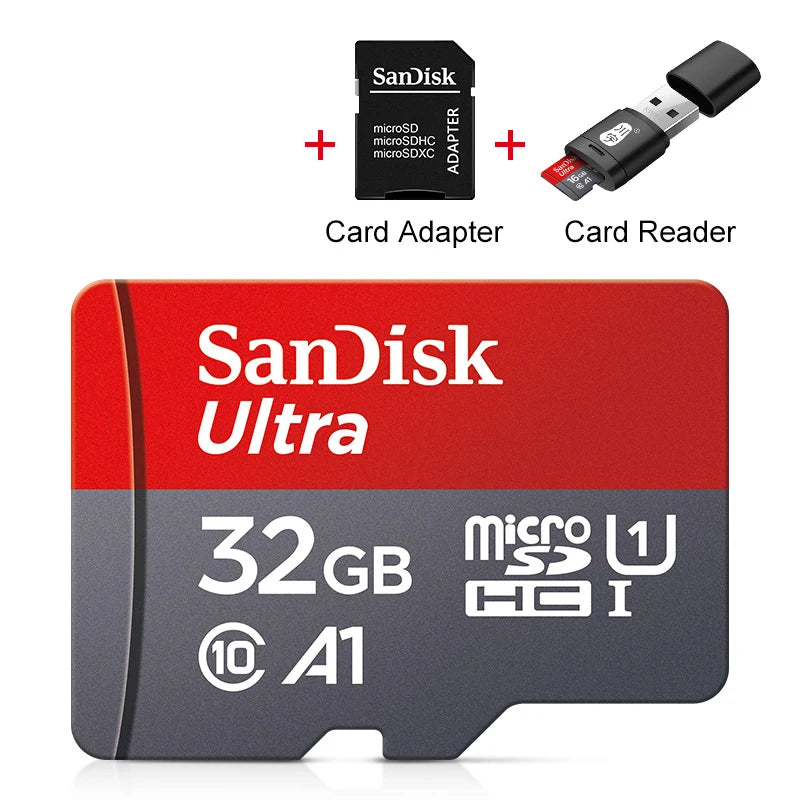 Micro SD Memory Card TF/SDCard 32GB 64GB 256GB 512GB 120M/S Class10 UHS-1 Flash Ultra 128GB Camera/Phone For Card Reader/Adapter