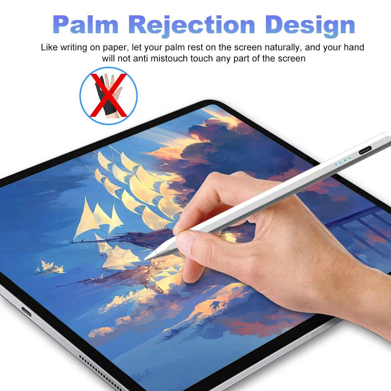 Palm Rejection Stylus Pen with Power Display for Apple iPad - Compatible with iPad 2018-2022 iPad Pro Air Mini