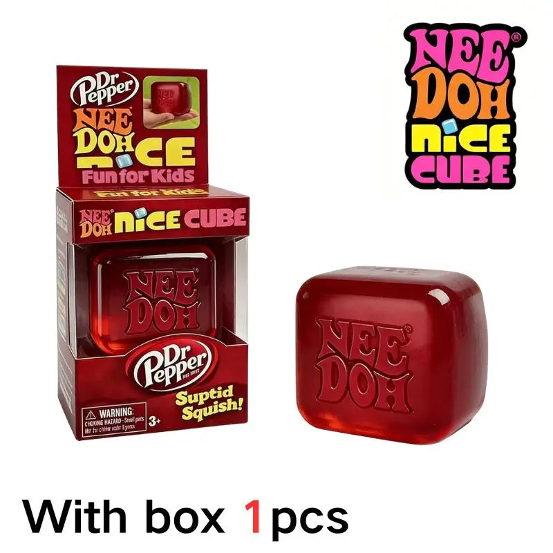 Dr Pepper x NeeDoh Nice Cube Squishy Soft Sensory Fidget Toy Stress Relief Anxiety Relief for Adults and Kids