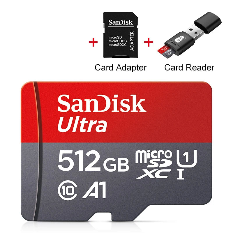 Micro SD Memory Card TF/SDCard 32GB 64GB 256GB 512GB 120M/S Class10 UHS-1 Flash Ultra 128GB Camera/Phone For Card Reader/Adapter
